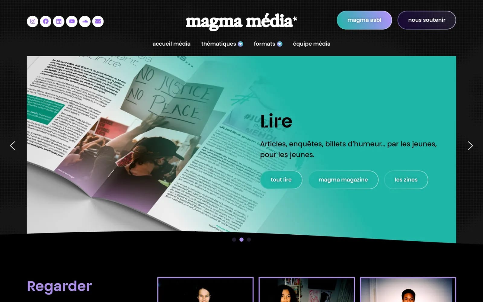 Accueil du webmédia magma-media.be