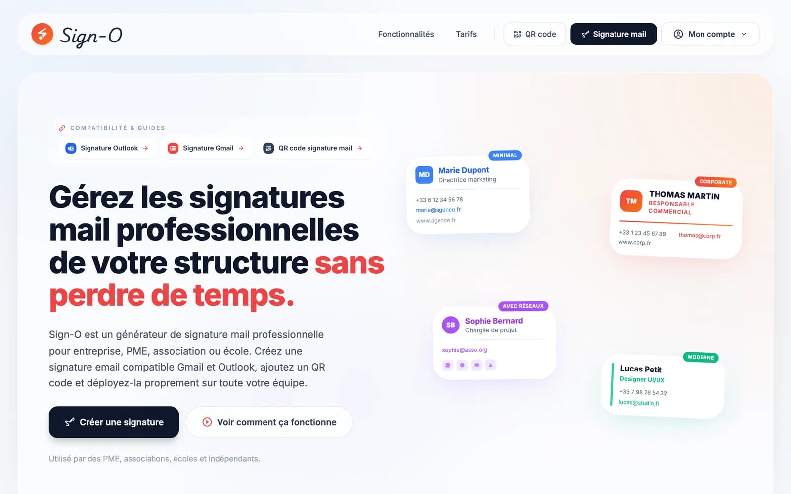Page d'accueil de Sign-o